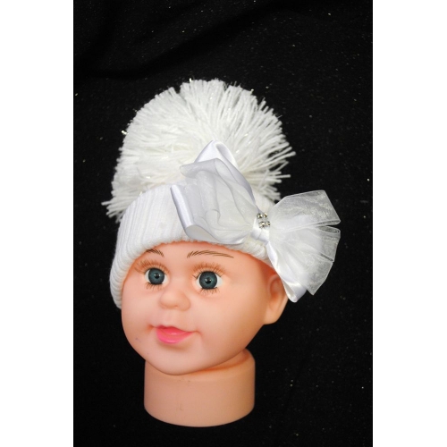 Small Bow Pom Hat                smbhat