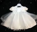 Double Bow White Christening Dress